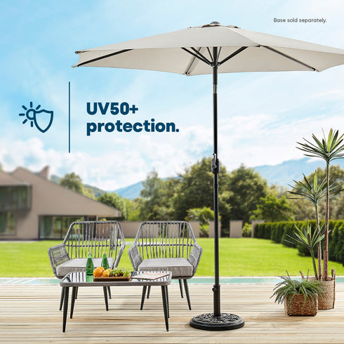 Tilting Parasol with Crank Lever - Grey